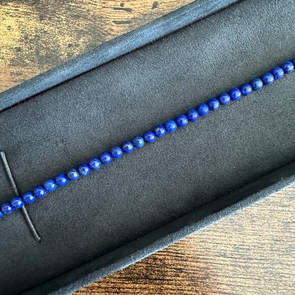 David Yurman Spiritual Beads Bracelet in Lapis Lazuli - 4mm - Medium - Picture 3 of 8